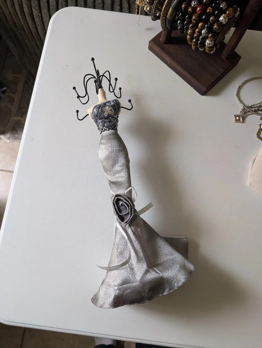 Vintage Dress Form Jewelry Holder Decorative Necklace & Bracelet Display Stand